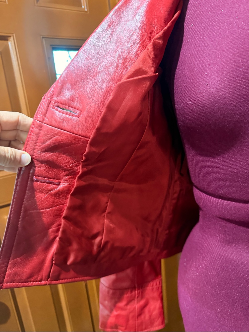 Medium Women’s Red Leather Jacket